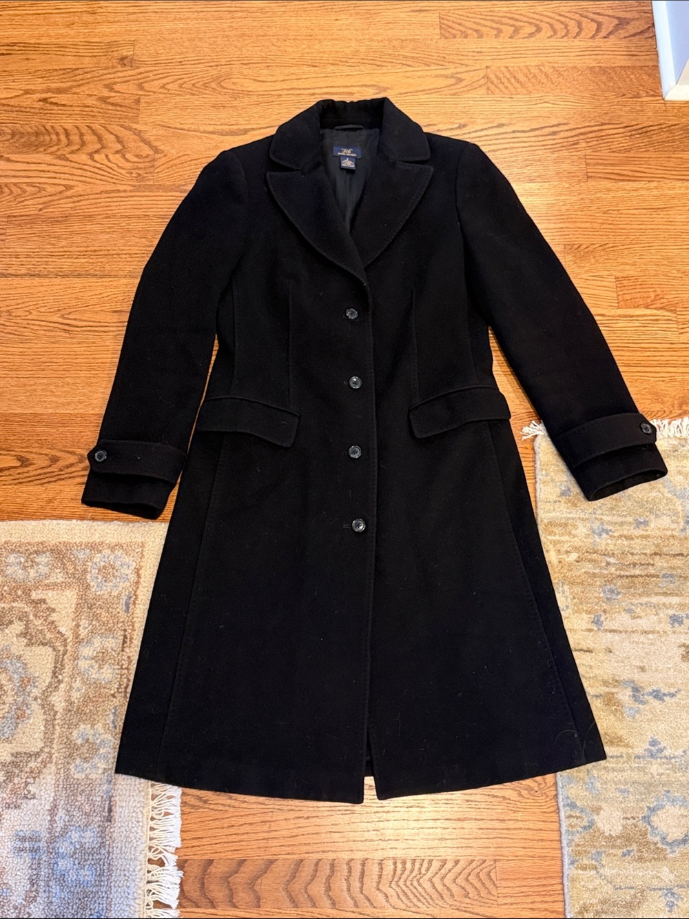 Brooks Brothers Woman’s Black Wool/Cashmere Pea Coat with Notch Lapel 4